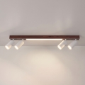 BRILAGI - Luminaria LED de focos SELE 4xGU10/30W/230V + LED/20W blanco/acabado cerezo