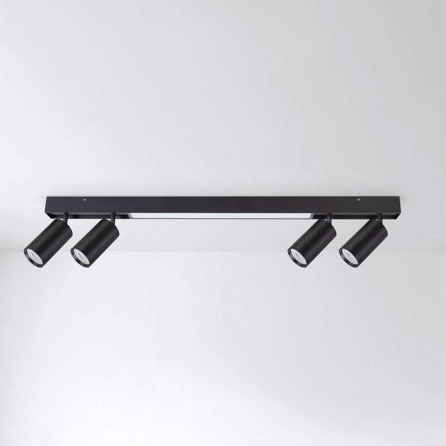 Brilagi - Luminaria LED de focos SELE 4xGU10/30W/230V + LED/20W negra