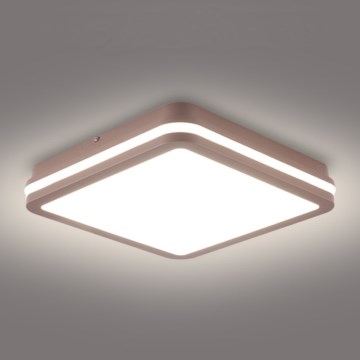 Brilagi - Luminaria LED de techo exterior BENE LED/24W/230V 26x26 cm marrón IP54