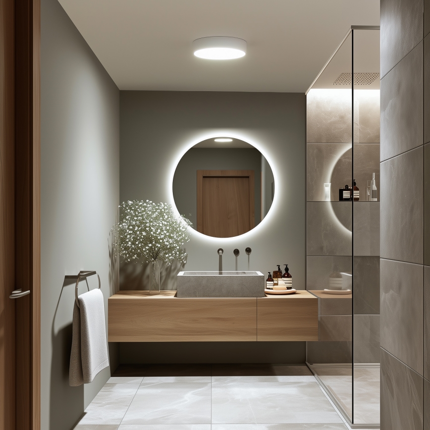 BRILAGI - Luminaria de techo LED para baño POOL LED/24W/230V 3000/4000/5500K diámetro 30 cm IP54 blanca