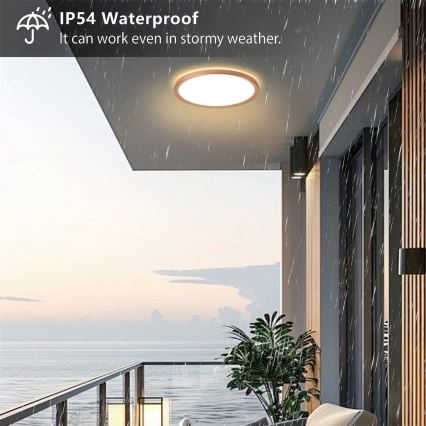Brilagi - Lámpara de techo para baño ULTRA SLIM LED/24W/230V Ø 42 cm oro rosa IP54