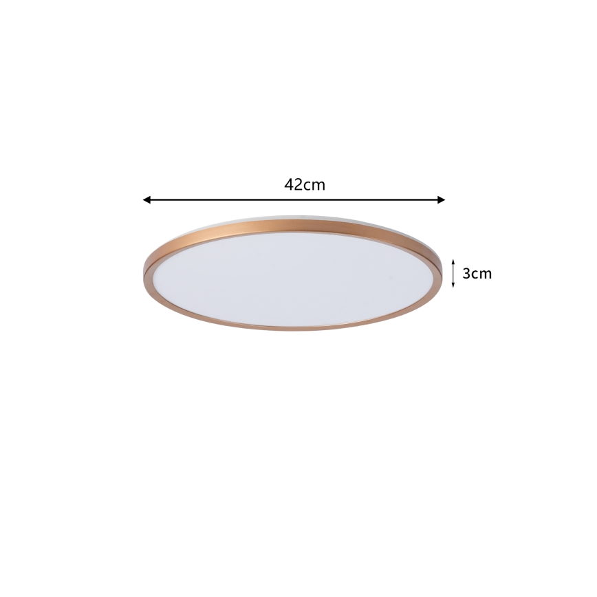 Brilagi - Lámpara de techo para baño ULTRA SLIM LED/24W/230V Ø 42 cm oro rosa IP54