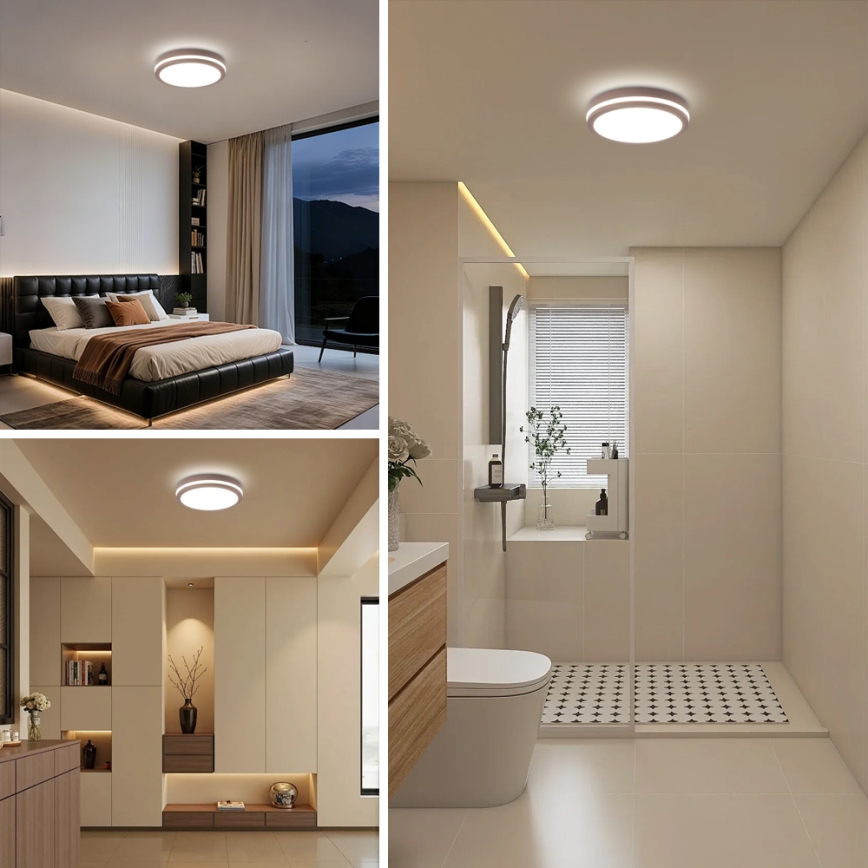 BRILAGI - Luminaria LED de techo para exterior BENE LED/24W/230V Ø 26 cm marrón IP54