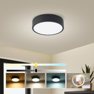 Brilagi - Luminaria LED de techo POOL LED/18W/230V 3000/4000/6000K diámetro 20 cm negra