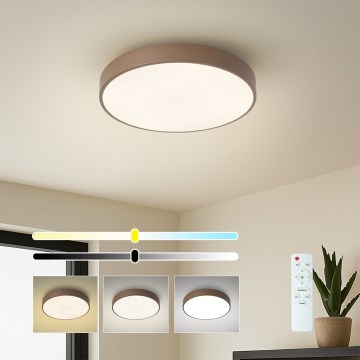 Brilagi - Luminaria LED de techo regulable POOL LED/36W/230V 3000-6000K diámetro 30 cm marrón + mando a distancia