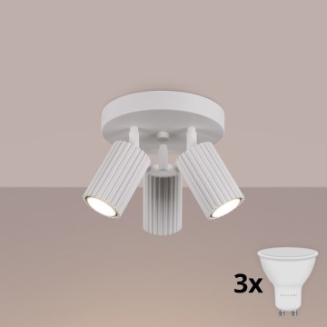 Brilagi - Luminaria LED empotrable CRESTO 3xGU10/10W/230V blanca