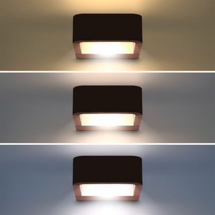 Brilagi - Aplique LED de pared exterior BARI LED/7W/230V 3000/4000/6000K marrón IP54
