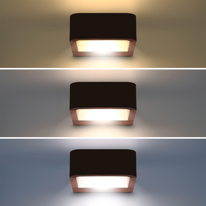 Brilagi - Aplique LED de pared exterior BARI LED/7W/230V 3000/4000/6000K marrón IP54