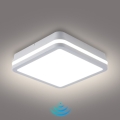 Brilagi - Luminaria LED exterior con sensor BENE LED/18W/230V 22x22 cm blanca IP54