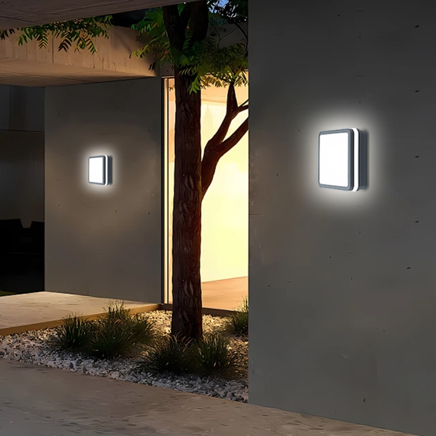 Brilagi - Luminaria LED exterior con sensor BENE LED/18W/230V 22x22 cm antracita IP54