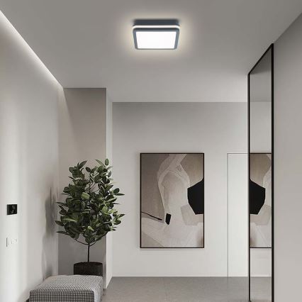 Brilagi - Luminaria LED exterior con sensor BENE LED/18W/230V 22x22 cm antracita IP54
