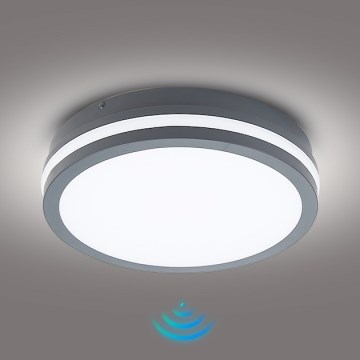 Brilagi - Luminaria LED exterior con sensor BENE LED/24W/230V diámetro 26 cm antracita IP54
