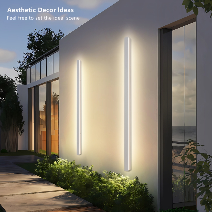 Brilagi - Aplique de pared LED para exterior LINEAR LED/32W/230V 3000K IP65 140 cm blanco CRI 90