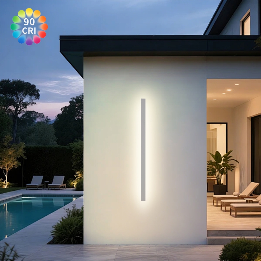 Brilagi - Aplique de pared LED para exterior LINEAR LED/32W/230V 3000K IP65 140 cm blanco CRI 90