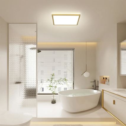 Brilagi - Luminaria LED para baño ULTRA SLIM LED/24W/230V 42x42 cm dorada IP54