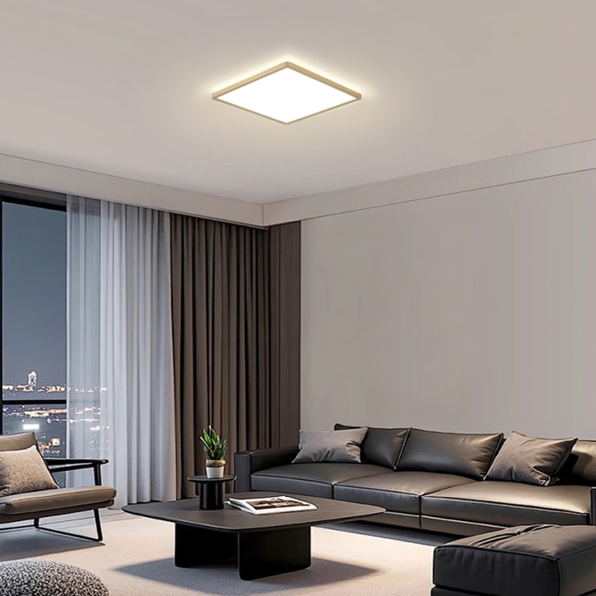 Brilagi - Luminaria LED para baño ULTRA SLIM LED/24W/230V 42x42 cm dorada IP54