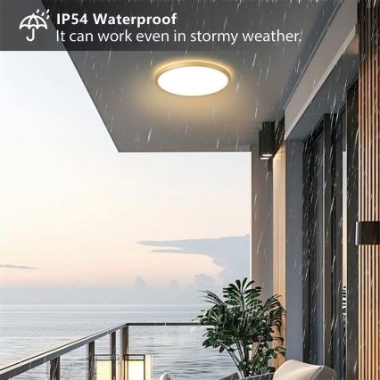 Brilagi - Luminaria LED de techo para baño ULTRA SLIM, 24W/230V, Ø 42 cm, dorada, IP54