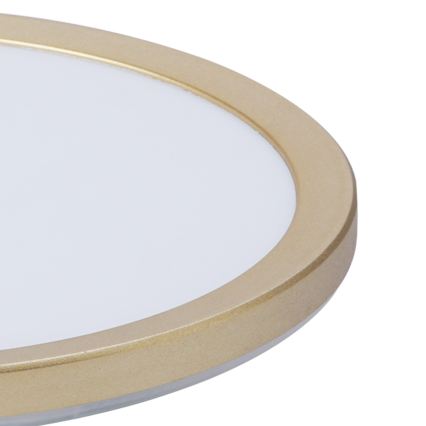 Brilagi - Luminaria LED de techo para baño ULTRA SLIM, 24W/230V, Ø 42 cm, dorada, IP54