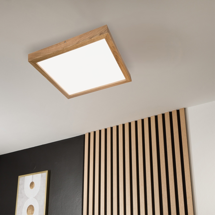 Brilagi - Lámpara de techo LED para baño WOODY FRAME LED/40W/230V 60x60 cm IP44 roble