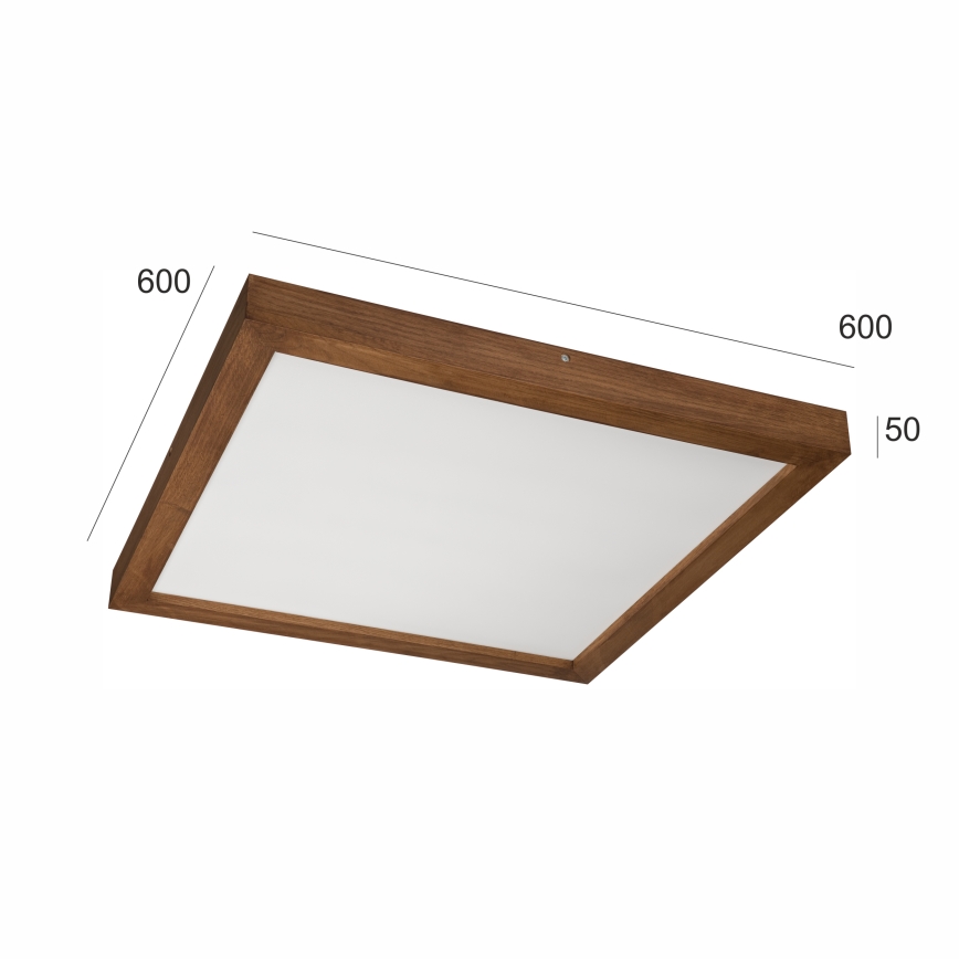 Brilagi - Plafón LED para baño WOODY FRAME LED/40W/230V 60x60 cm IP44 roble-cerezo