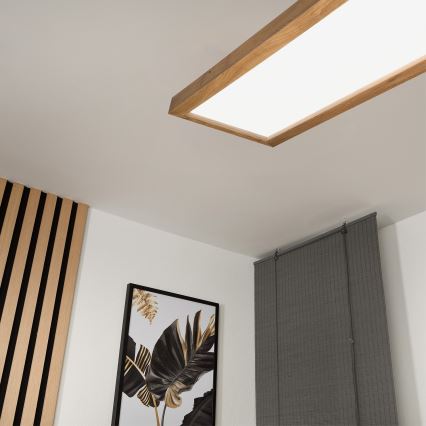 Brilagi - Lámpara de techo LED para baño WOODY FRAME LED/50W/230V 120x30 cm IP44 roble