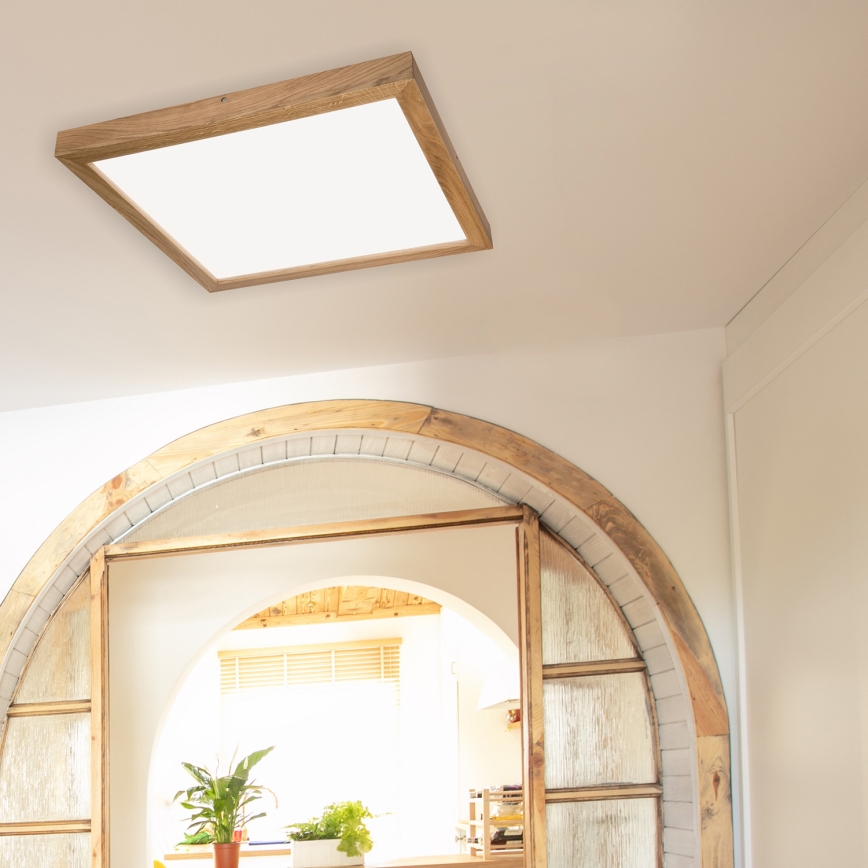 Brilagi - Luminaria de techo LED para baño WOODY FRAME LED/50W/230V 60x60 cm IP44 roble