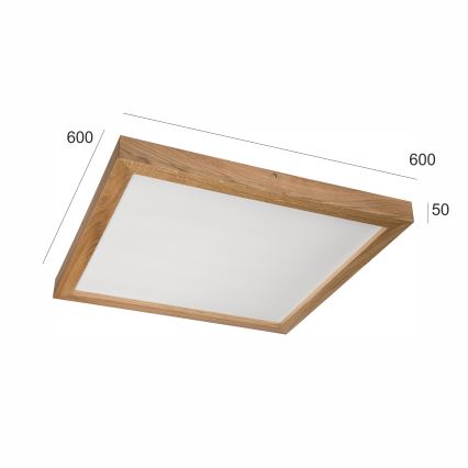 Brilagi - Luminaria de techo LED para baño WOODY FRAME LED/50W/230V 60x60 cm IP44 roble