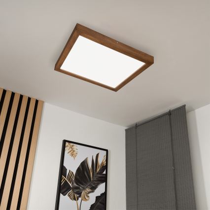 Brilagi - Plafón LED de techo para baño WOODY FRAME LED/50W/230V 60x60 cm IP44 roble cerezo