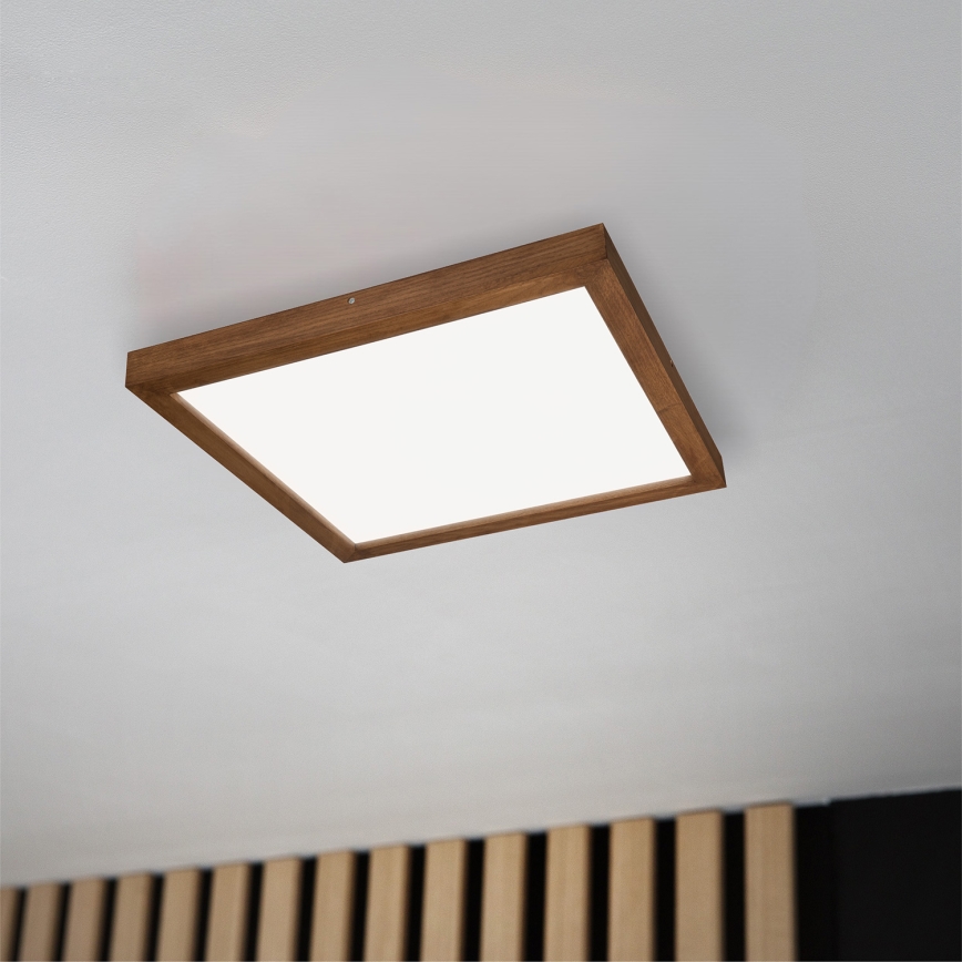 Brilagi - Plafón LED de techo para baño WOODY FRAME LED/50W/230V 60x60 cm IP44 roble cerezo