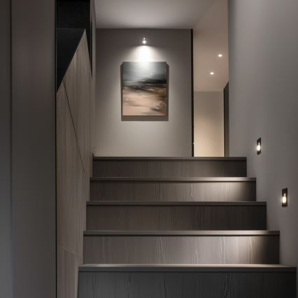 Brilagi - Luminaria LED para escalera con sensor de movimiento y sensor crepuscular JACK LED/1,5W/230V 3000/4000/6500K negro