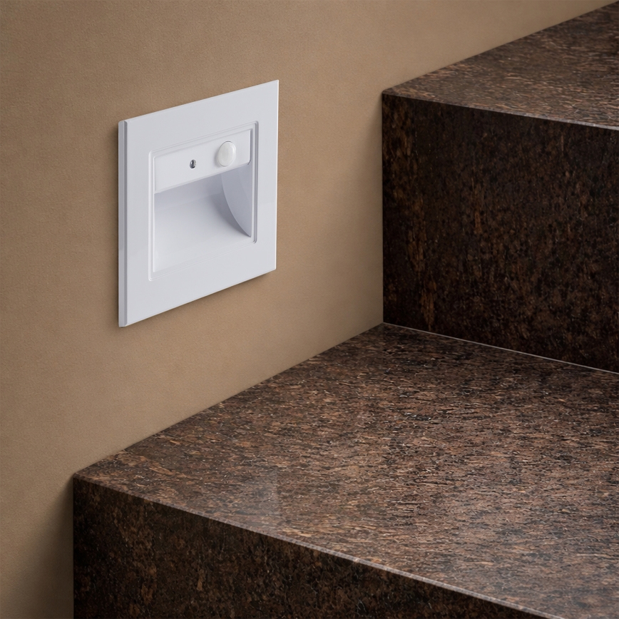 Brilagi - Luminaria LED para escalera con sensor STEP LIGHT LED/1,5W/230V IP44 blanco