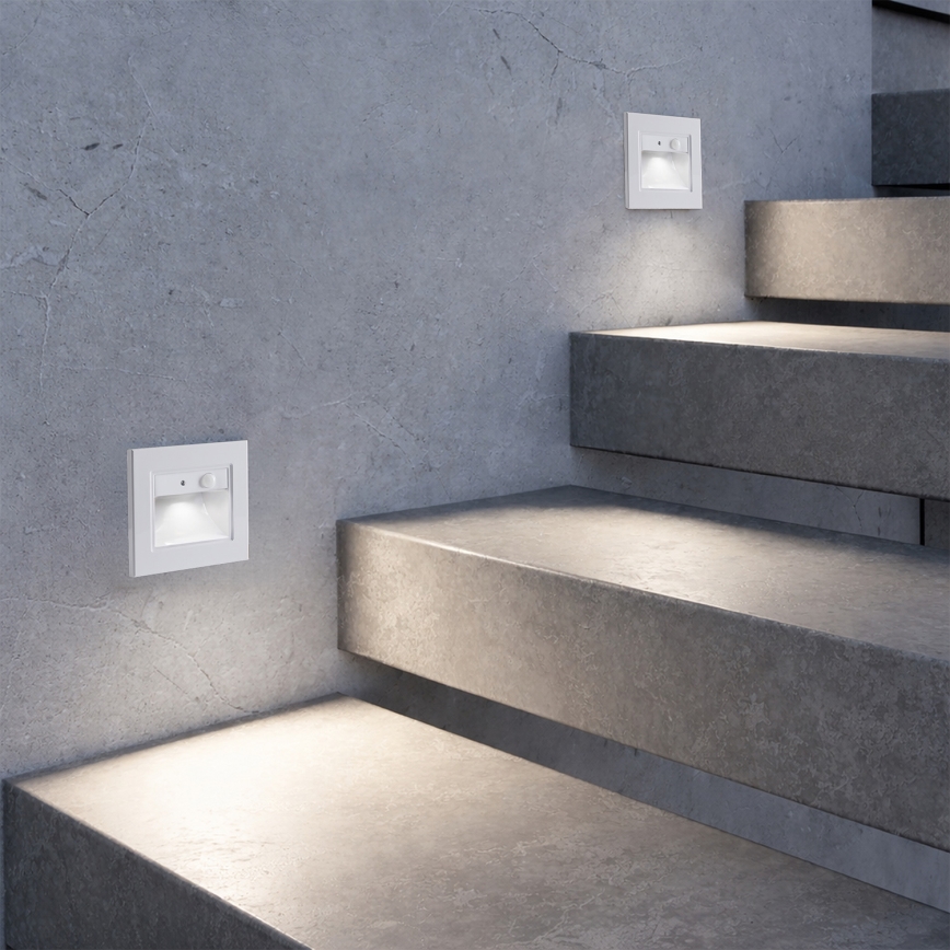 Brilagi - Luminaria LED para escalera con sensor STEP LIGHT LED/1,5W/230V IP44 blanco