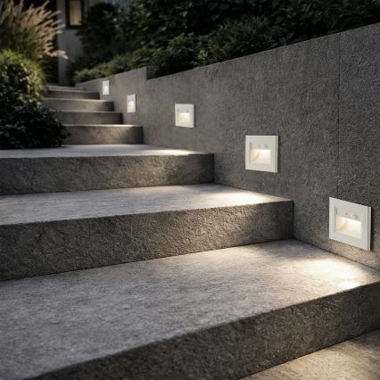 Brilagi - Luminaria LED para escalera con sensor STEP LIGHT LED/1,5W/230V IP44 blanco
