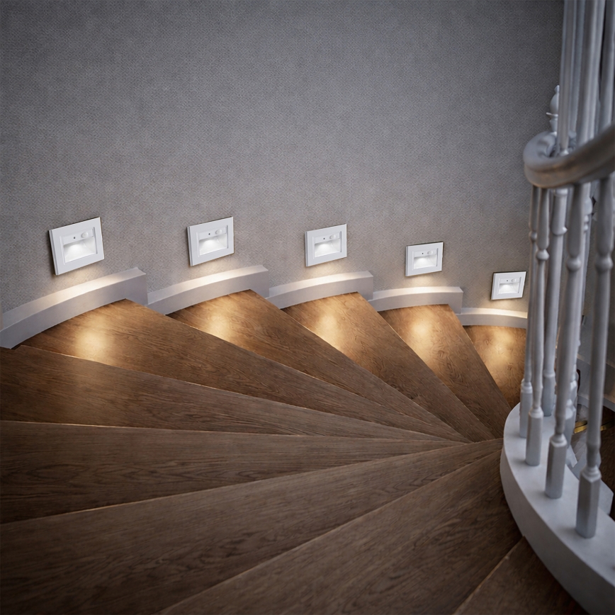 Brilagi - Luminaria LED para escalera con sensor STEP LIGHT LED/1,5W/230V IP44 blanco