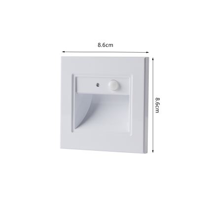 Brilagi - Luminaria LED para escalera con sensor STEP LIGHT LED/1,5W/230V IP44 blanco