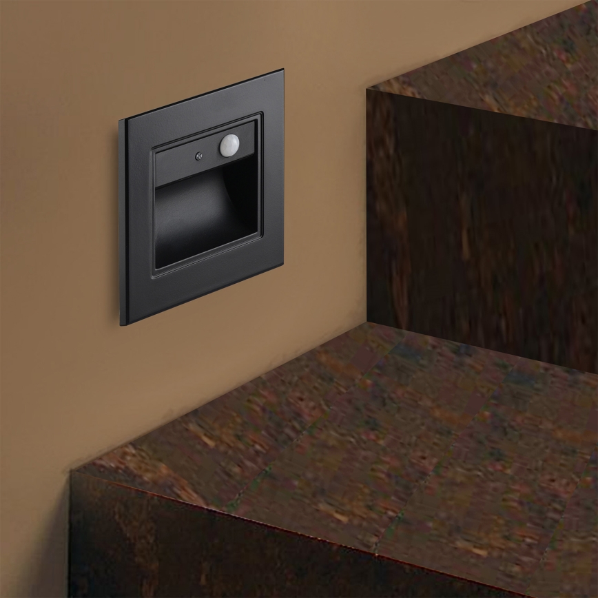 Brilagi - Luminaria LED para escaleras con sensor STEP LIGHT LED/1,5W/230V IP44, negro