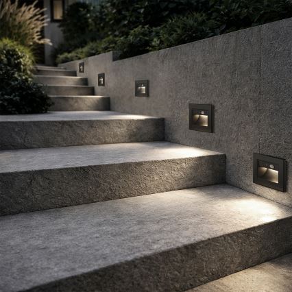 Brilagi - Luminaria LED para escaleras con sensor STEP LIGHT LED/1,5W/230V IP44, negro