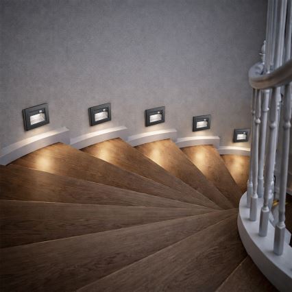 Brilagi - Luminaria LED para escaleras con sensor STEP LIGHT LED/1,5W/230V IP44, negro