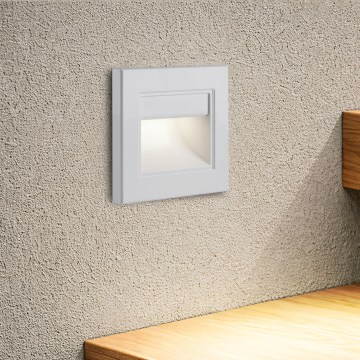 Brilagi - Luminaria LED para escalera STEP LIGHT LED/1,5W/230V IP44 blanca