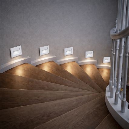 BRILAGI - Luminaria LED para escalera STEP LIGHT LED/1,5W/230V IP44 blanca
