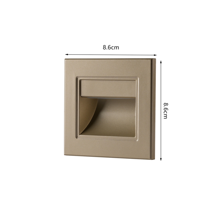 BRILAGI - Luminaria LED para escalera STEP LIGHT LED/1,5W/230V IP44 dorada