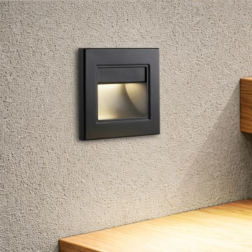 Brilagi - Luminaria LED para escalera STEP LIGHT LED/1,5W/230V IP44 negra