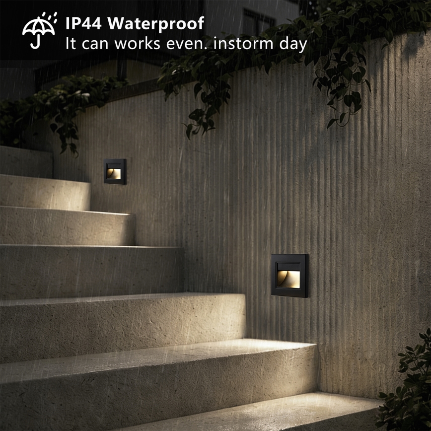 Brilagi - Luminaria LED para escalera STEP LIGHT LED/1,5W/230V IP44 negra