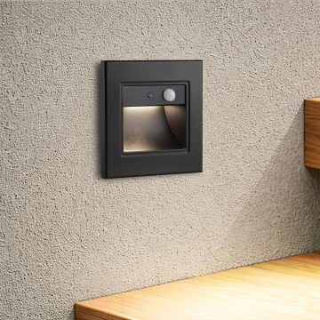 Brilagi - Luminaria LED para escaleras con sensor STEP LIGHT LED/1,5W/230V IP44, negro