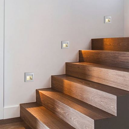 Brilagi - Luminaria LED para escalones STEP LIGHT LED/1,5W/230V IP44 plateada