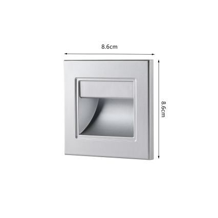 Brilagi - Luminaria LED para escalones STEP LIGHT LED/1,5W/230V IP44 plateada