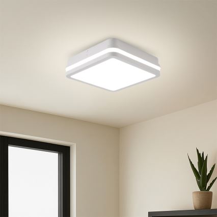 Brilagi - Luminaria LED para exterior BENE, 24 W, 230 V, 26 x 26 cm, blanca, IP54