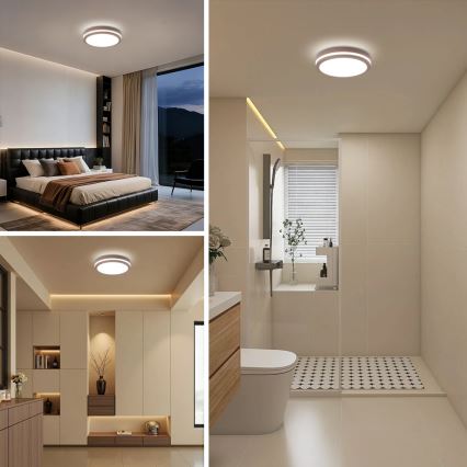 Brilagi - Luminaria exterior LED con sensor BENE LED/24W/230V Ø 26 cm marrón IP54