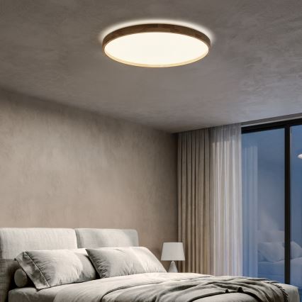 Brilagi - Plafón LED regulable ALSON LED/72W/230V 3000-6500K, roble, Ø 78 cm + mando a distancia