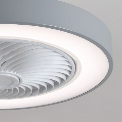Brilagi - Lámpara de techo LED regulable con ventilador LED/38W/230V 3000-6500K diámetro 50 cm gris + mando a distancia